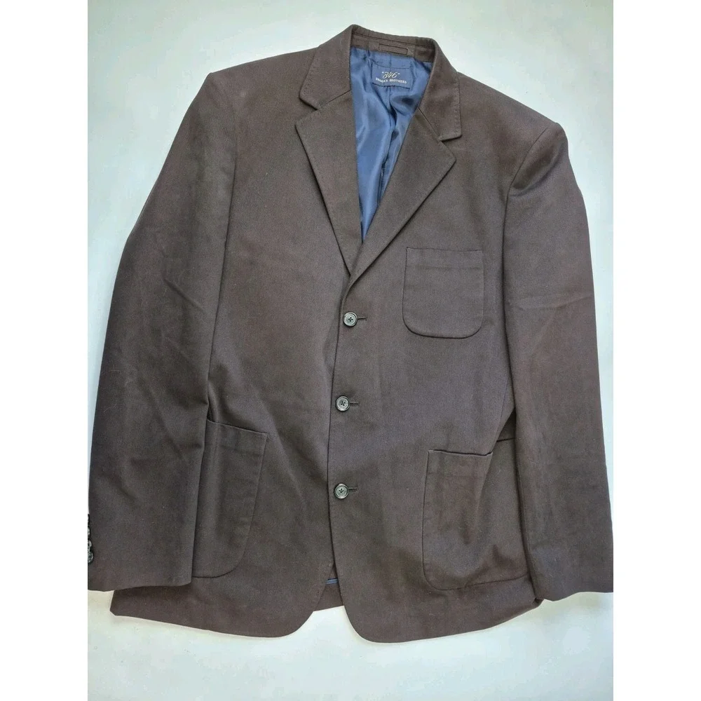 Brooks Brothers 346 Mens Cotton Sport Coat 41R Brown 3 Button Blazer E502